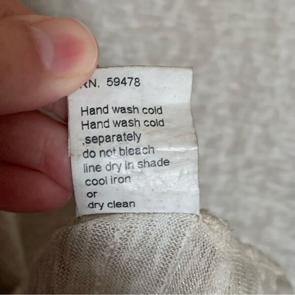 Elena Baldi Made in Italy Open Front Beige Cardigan with Lace Insert Size Small - Picture 7 of 8